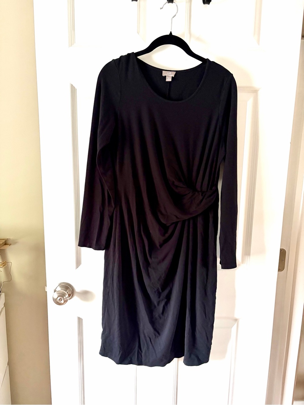 JJill Black Long-Sleeve Twist-Front Dress